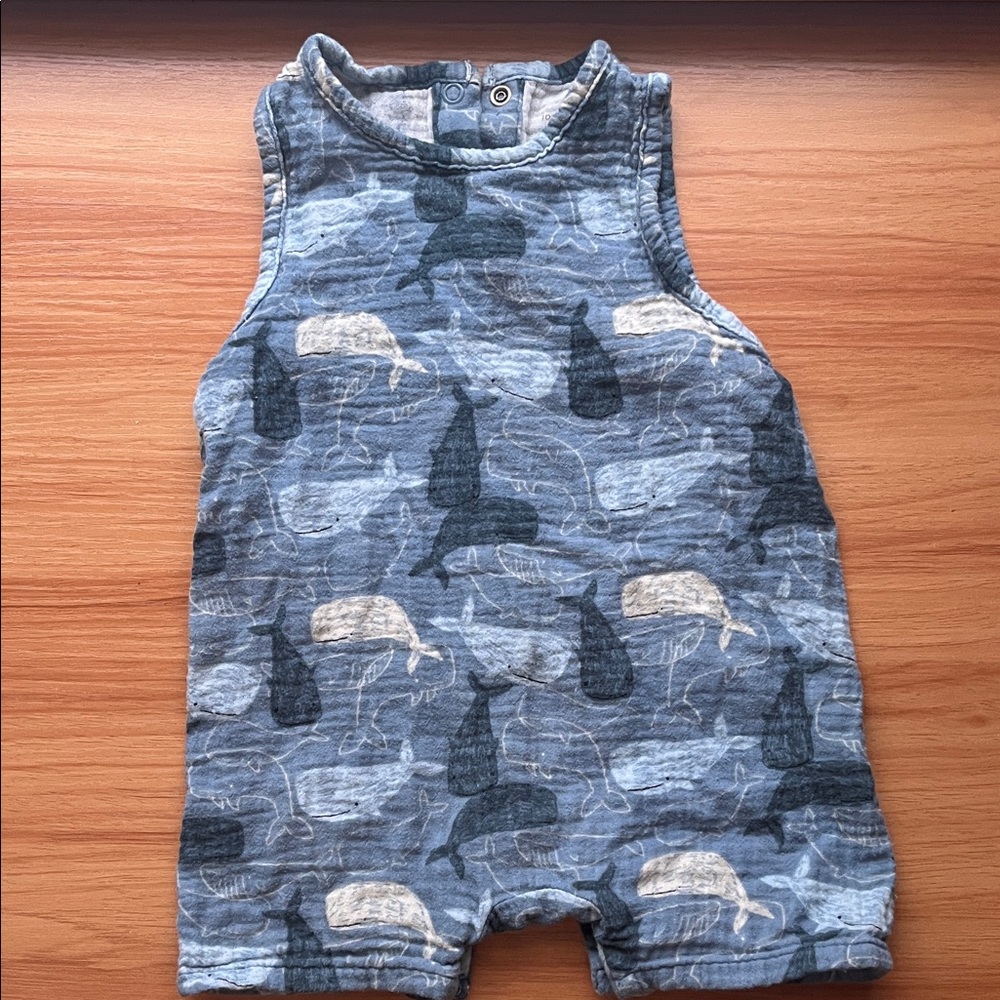 Whale Print 6-12m Onesie - Apple Park (Organic Cotton)